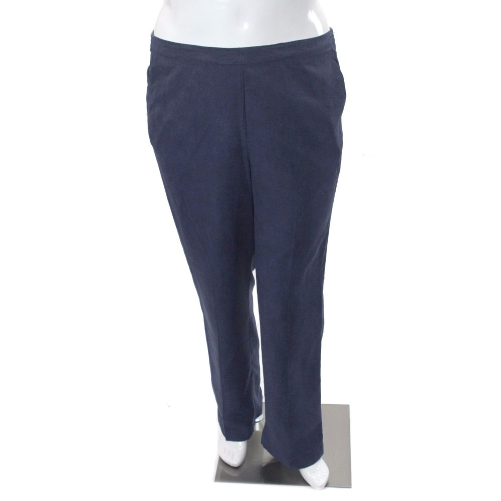 Alfred Dunner Pull-On Faux Swede Pants Navy 16M